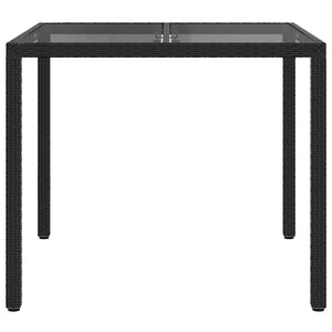 Tavolo da Pranzo da Giardino Nero 90 x 90 x 75 cm Poly Rattan 362533
