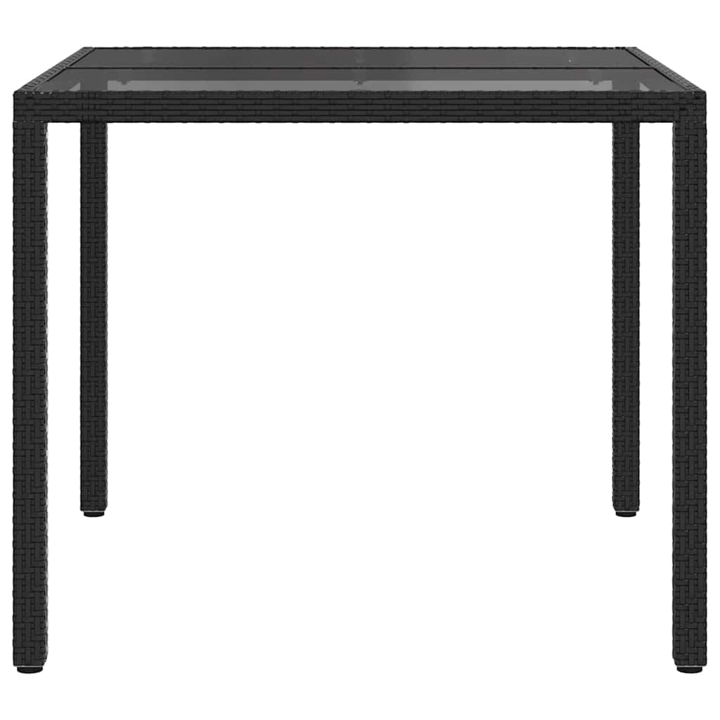 Tavolo da Pranzo da Giardino Nero 90 x 90 x 75 cm Poly Rattan 362533