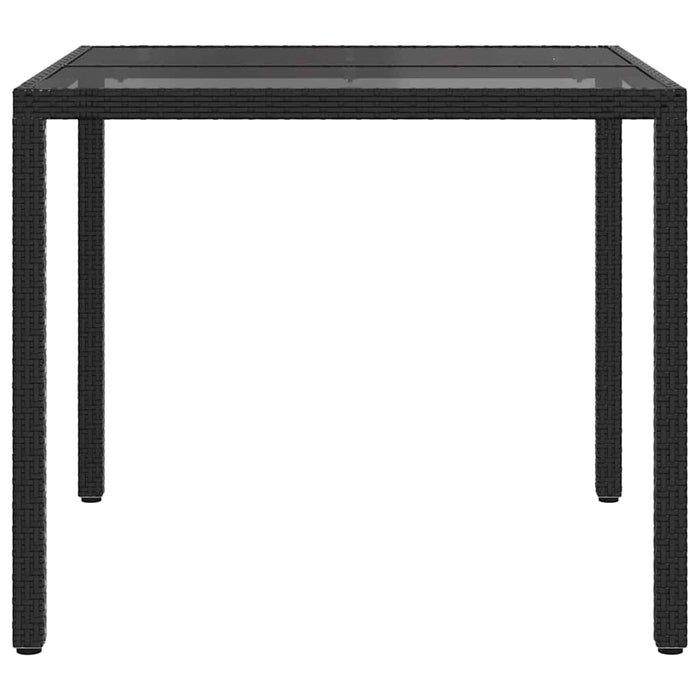 Tavolo da Pranzo da Giardino Nero 90 x 90 x 75 cm Poly Rattan 362533