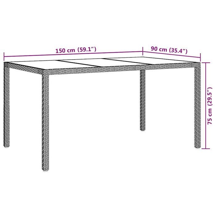 Tavolo da Pranzo da Giardino Bianco 150 x 90 x 75 cm 362542