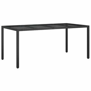 Tavolo da Pranzo da Giardino Nero 190 x 90 x 75 cm Poly Rattan 362547