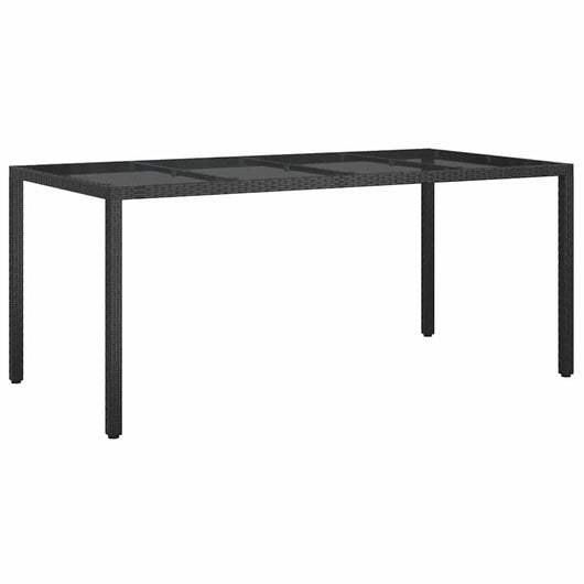 Tavolo da Pranzo da Giardino Nero 190 x 90 x 75 cm Poly Rattan 362547