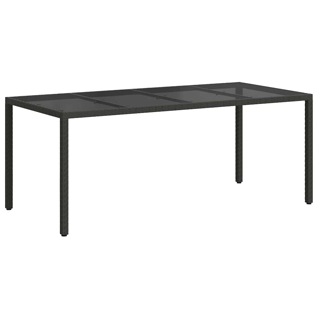 Tavolo da Pranzo da Giardino Nero 190 x 90 x 75 cm Poly Rattan 362547