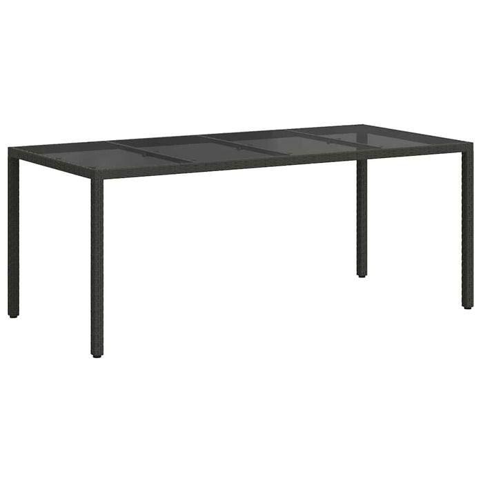 Tavolo da Pranzo da Giardino Nero 190 x 90 x 75 cm Poly Rattan 362547