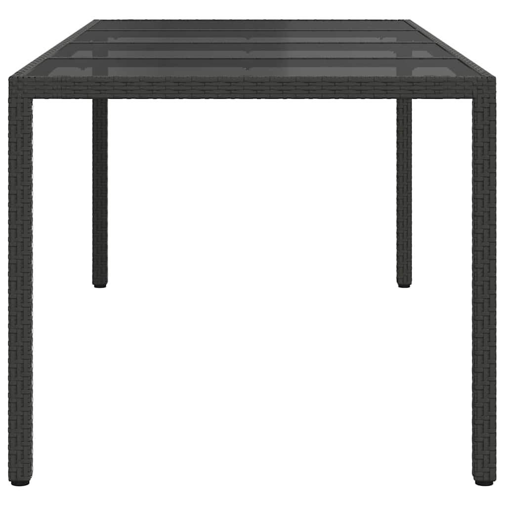 Tavolo da Pranzo da Giardino Nero 190 x 90 x 75 cm Poly Rattan 362547