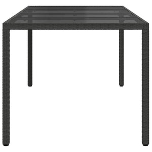 Tavolo da Pranzo da Giardino Nero 190 x 90 x 75 cm Poly Rattan 362547