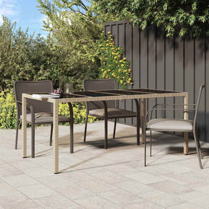 Tavolo da Pranzo da Giardino Beige 190 x 90 x 75 cm Poly Rattan 362550