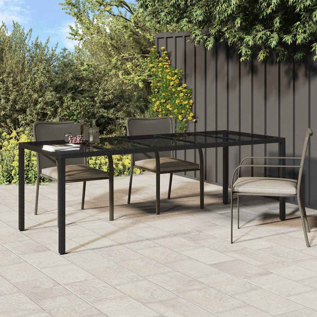 Tavolo da Pranzo da Giardino Nero puro 250 x 100 x 75 cm 362554