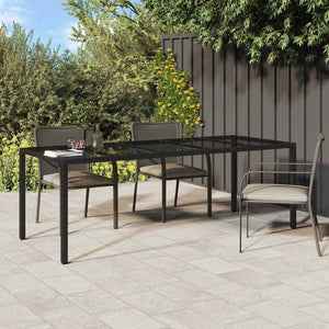 Tavolo da Pranzo da Giardino Nero puro 250 x 100 x 75 cm 362554