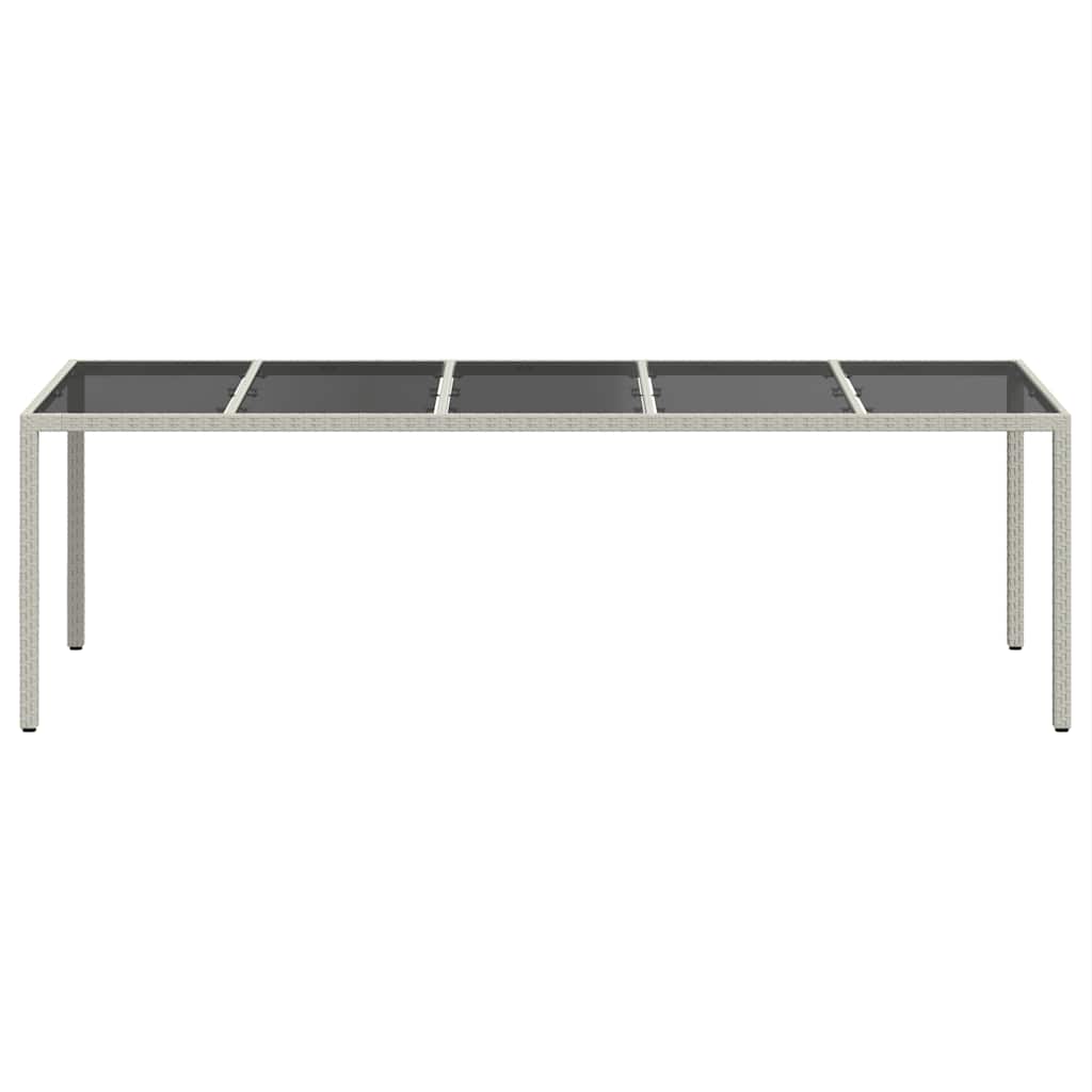 Tavolo Giardino Bianco 250x100x75 cm Polyrattan Vetro Temperato 362556