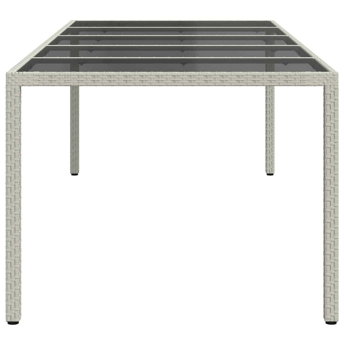Tavolo Giardino Bianco 250x100x75 cm Polyrattan Vetro Temperato 362556