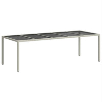 Tavolo Giardino Bianco 250x100x75 cm Polyrattan Vetro Temperato 362556