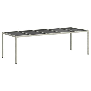 Tavolo Giardino Bianco 250x100x75 cm Polyrattan Vetro Temperato 362556