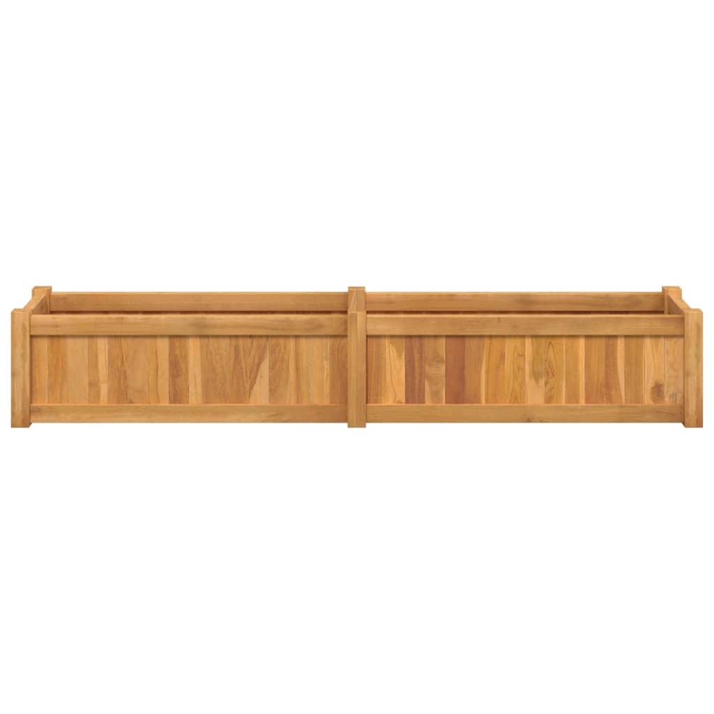 Vassoio per fioriera aiuola rialzata piante fiori terrazza giardino 150 x 30 x 25 cm legno massello di teak marrone 02_0039208