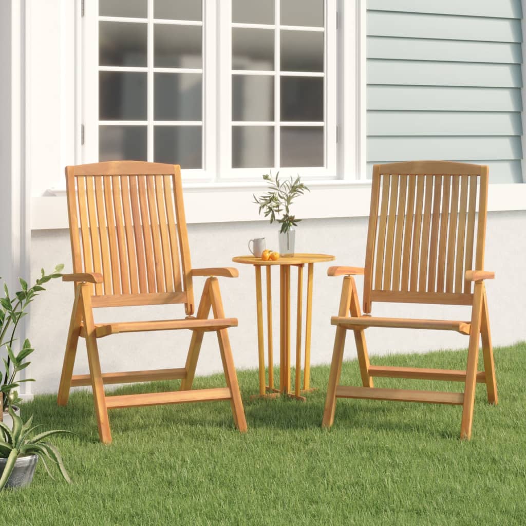 Sedie da Giardino Reclinabili 2 pz in Legno Massello di Teakcod mxl 97089