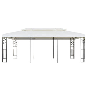 Gazebo con Tetto Doppio Bianco 6x3 m in Acciaio 362376