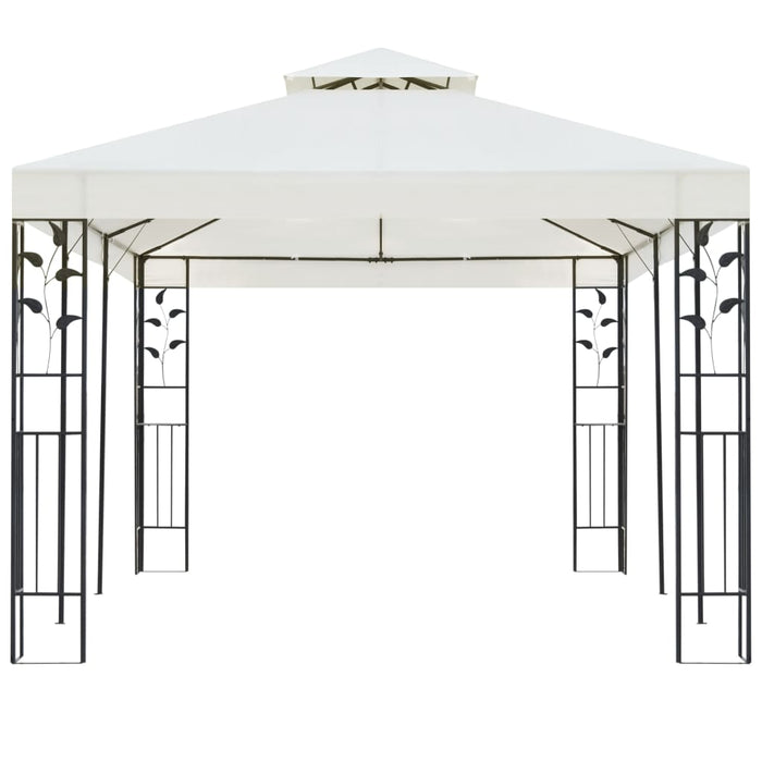 Gazebo con Tetto Doppio Bianco 6x3 m in Acciaiocod mxl 92957
