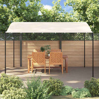 Tettoia Crema 4x3 m 180 g/m² Tessuto e Acciaio 362394