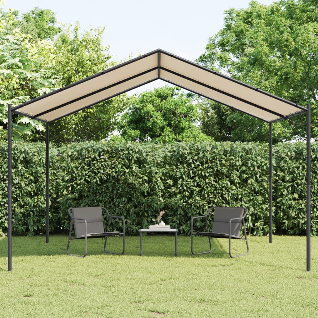Tenda a Baldacchino Beige 4x4 m in Acciaio e Tessuto 362454