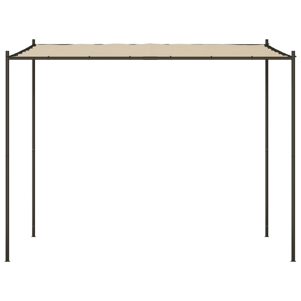 Gazebo Beige 3x3 m 180 g/m² Tessuto e Acciaio