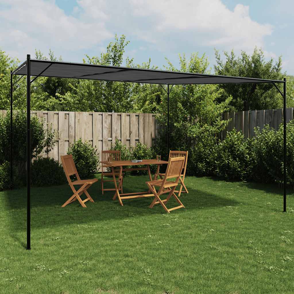 Gazebo Antracite 4x4 m 180 g/m² Tessuto e Acciaio 362465