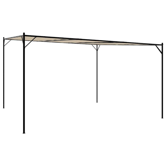 Gazebo Beige 4x4 m 180 g/m² Tessuto e Acciaio 362466