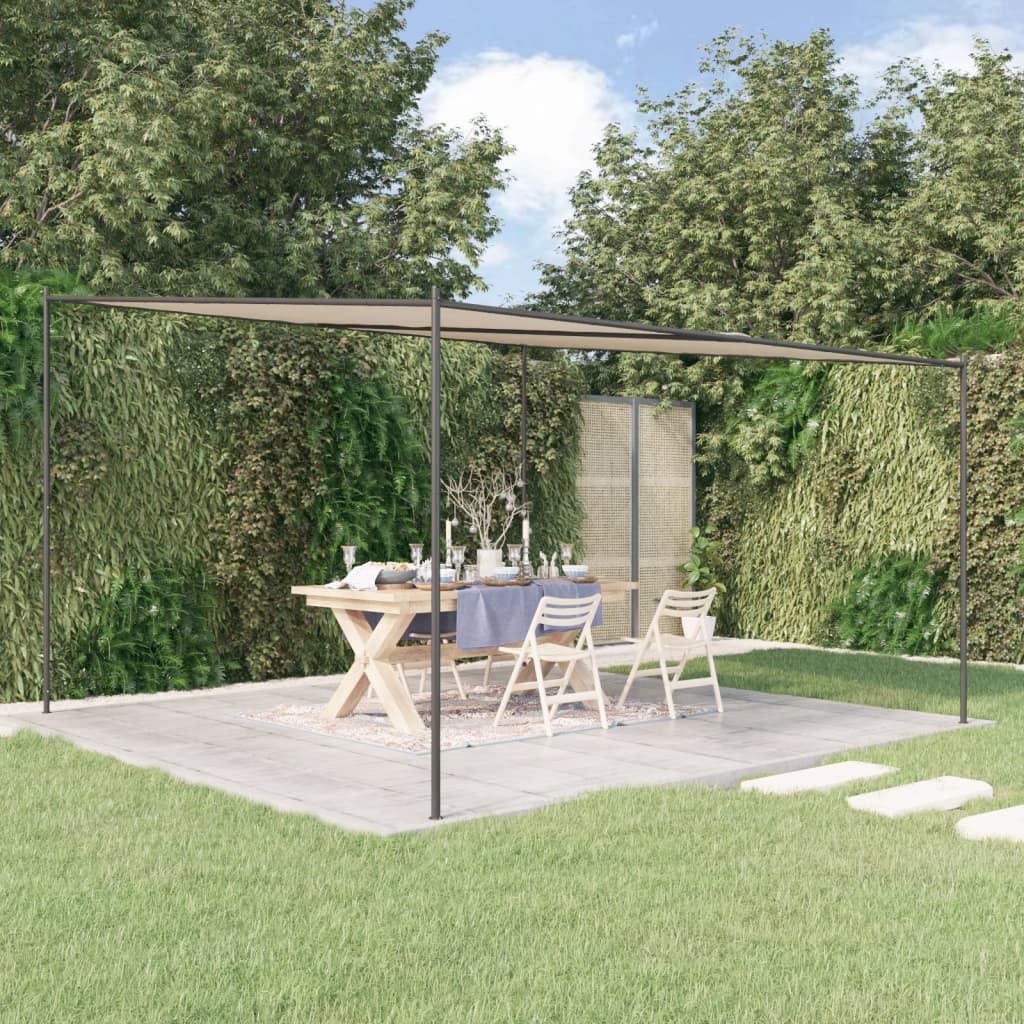 Gazebo Beige 4x4 m 180 g/mÂ² Tessuto e Acciaiocod mxl 69675
