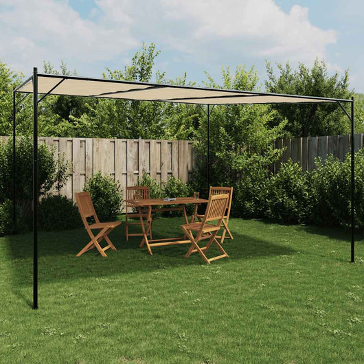 Gazebo Beige 4x4 m 180 g/m² Tessuto e Acciaio 362466