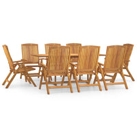 Set da Pranzo per Giardino 9 pz in Legno Massello di Teak 3154922