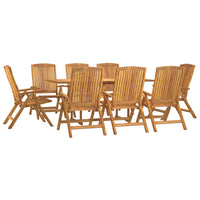 Set da Pranzo per Giardino 9 pz in Legno Massello di Teak 3154922
