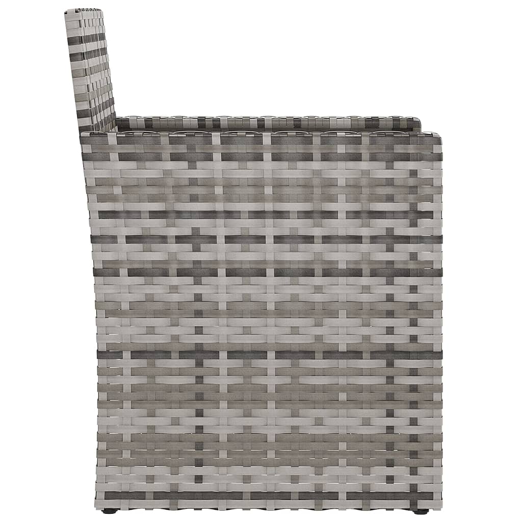 Poltrona da Giardino con Cuscino Grigio in Polyrattan 362321