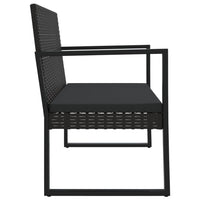 Panca da Giardino con Cuscini Nera 106 cm in Polyrattan 362325