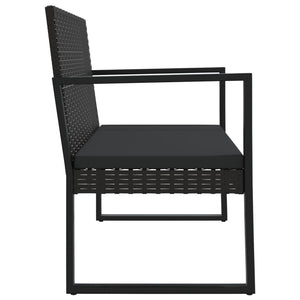 Panca da Giardino con Cuscini Nera 106 cm in Polyrattan 362325