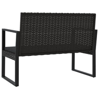 Panca da Giardino con Cuscini Nera 106 cm in Polyrattan 362325