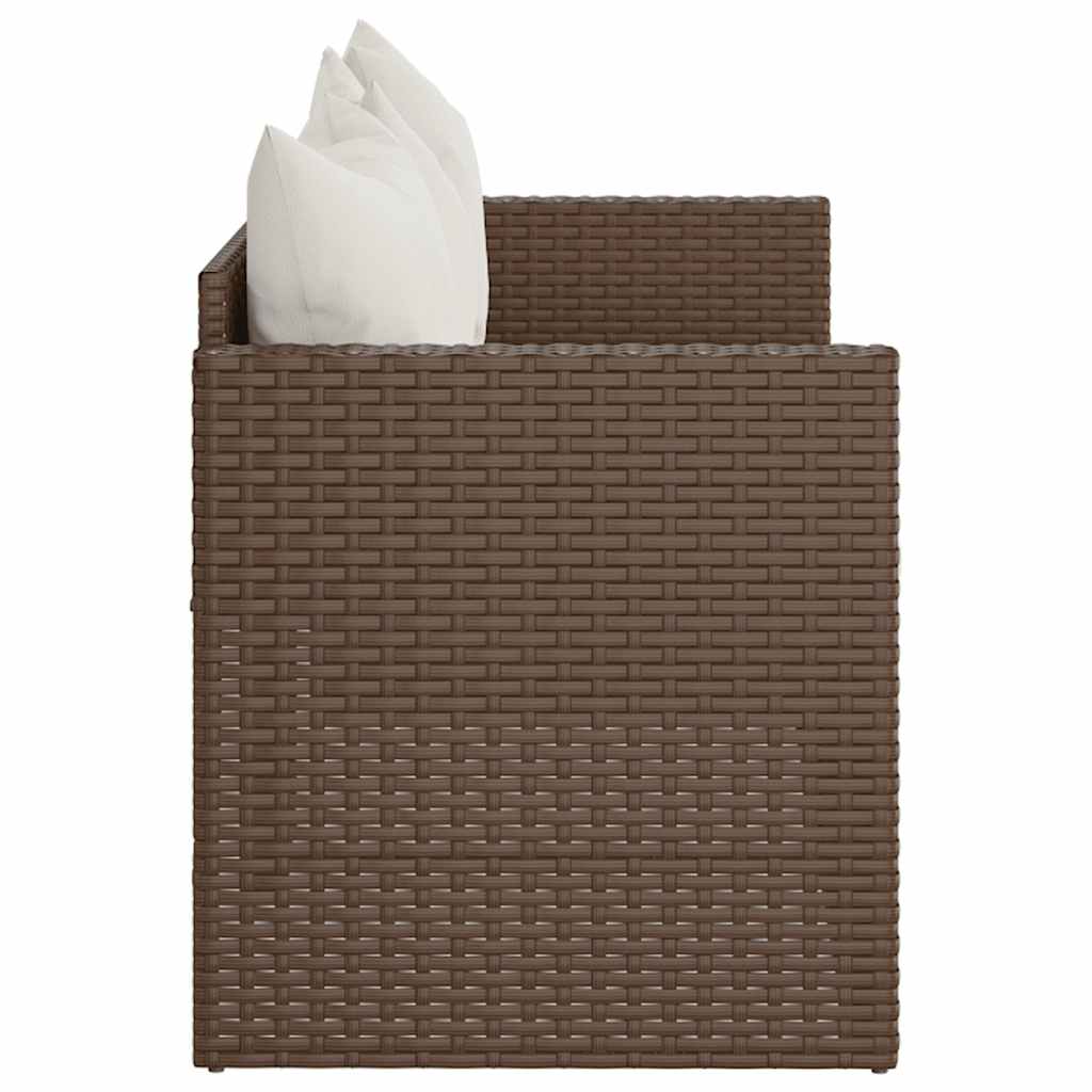 Divano da Giardino a 3 Posti con Cuscini in Polyrattan Marrone 362326