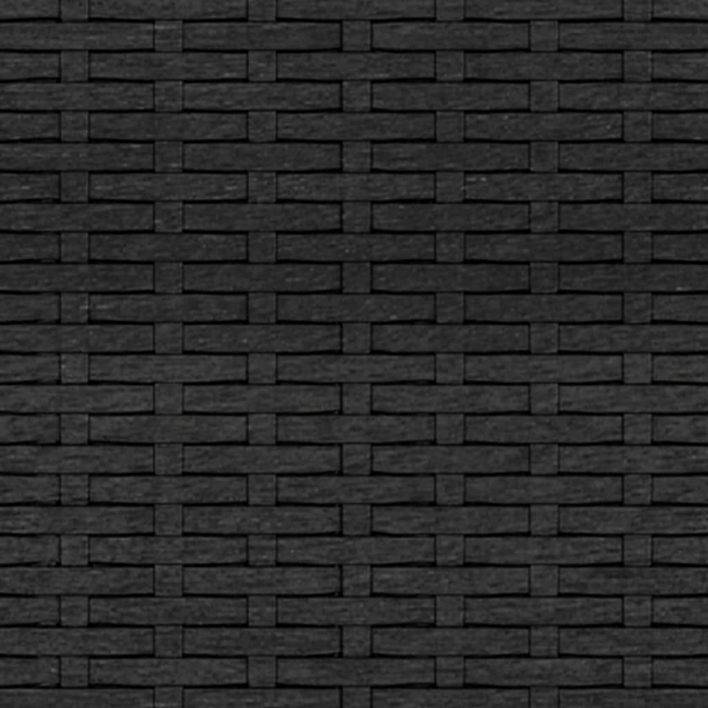 Divano da Giardino a 3 Posti con Cuscini Nero in Polyrattan 362327