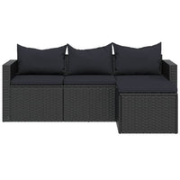 Set Divani da Giardino Nero in Polyrattan 362330