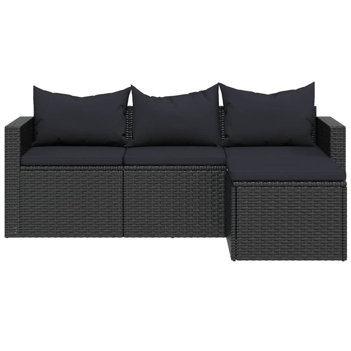 Set Divani da Giardino Nero in Polyrattan 362330