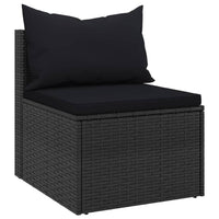 Divani Centrali da Giardino con Cuscini 2pz in Polyrattan Nero 362332