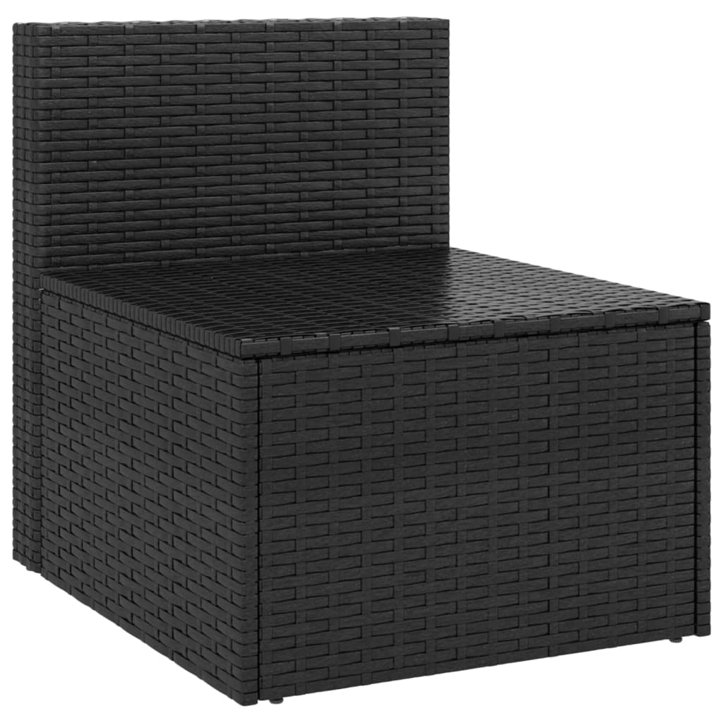 Divani Centrali da Giardino con Cuscini 2pz in Polyrattan Nero 362332