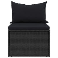 Divani Centrali da Giardino con Cuscini 2pz in Polyrattan Nero 362332