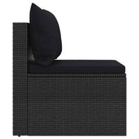 Divani Centrali da Giardino con Cuscini 2pz in Polyrattan Nero 362332