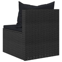 Divani Centrali da Giardino con Cuscini 2pz in Polyrattan Nero 362332