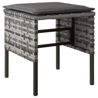 Poggiapiedi da Giardino con Cuscini 4pz Grigio in Polyrattancod mxl 70679