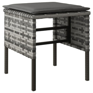 Poggiapiedi da Giardino con Cuscini 4pz Grigio in Polyrattancod mxl 70679