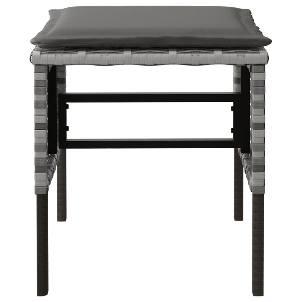 Poggiapiedi da Giardino con Cuscini 4pz Grigio in Polyrattan 362341