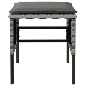 Poggiapiedi da Giardino con Cuscini 4pz Grigio in Polyrattan 362341