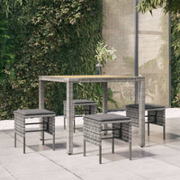 Poggiapiedi da Giardino con Cuscini 4pz Grigio in Polyrattancod mxl 70679