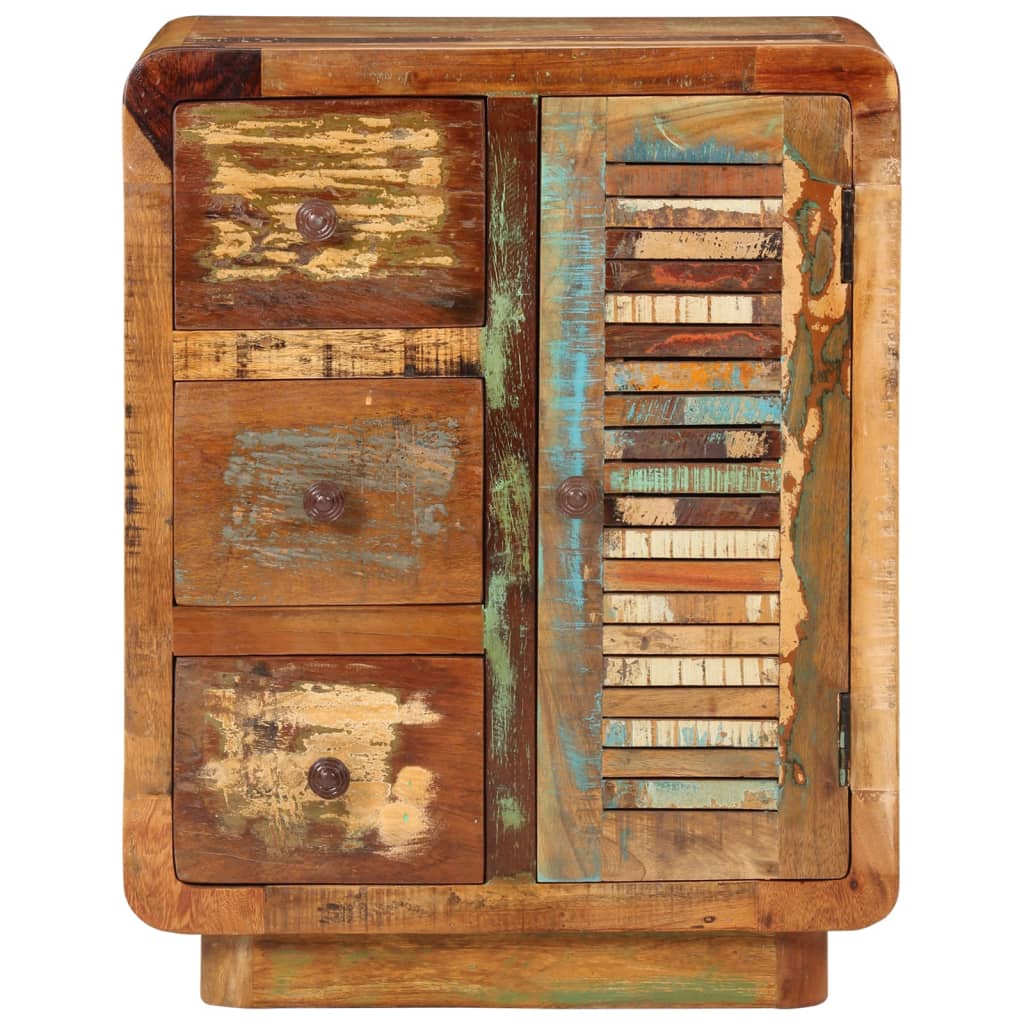 Credenza con 3 Cassetti 55x30x70 cm Legno Massello di Recupero 352026