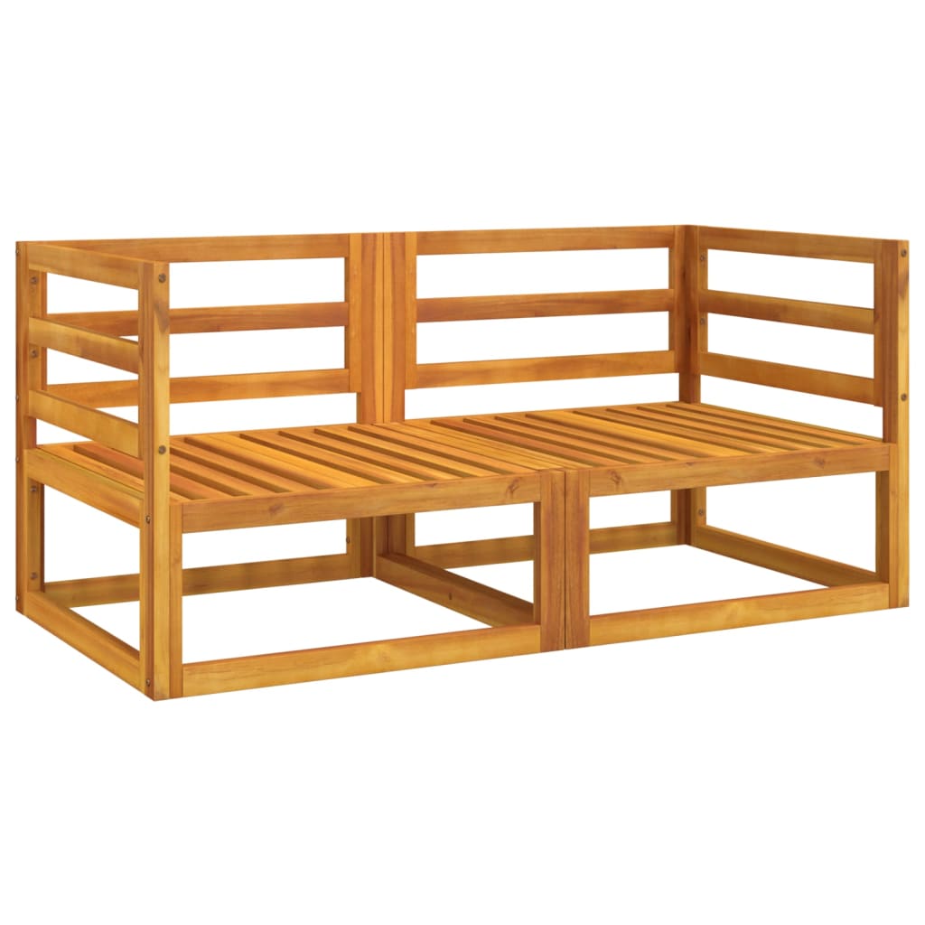 Divani Angolari Modulari 2pz Cuscini Tortora Massello Acacia 360000